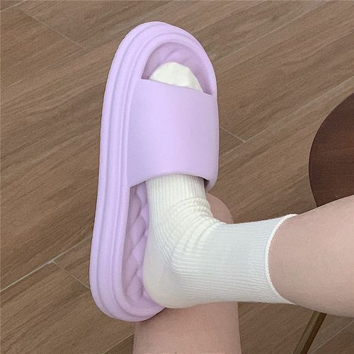 Sandales Et Pantoufles De Couleur Unie Avec Sandales À Semelles Épaisses Pour Femmes Et Pantoufles De Salle De Bain Antidérapantes Pour Hommes