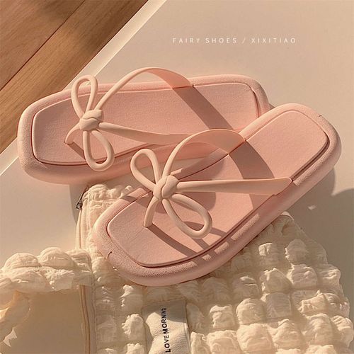 Tongs Bowknot À Fond Souple Sandales Pour Filles Sandales De Plage