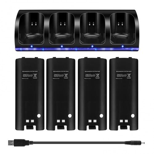 Noir - Contrôleur De Console De Jeu Vidéo À 4 Ports, Station De Charge S6 Pour Nintendo Wii U, Wii