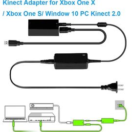 Kinect ¿ Adaptateur De Convertisseur Pour Xbox One X/ Xbox One S/ Window 10 Pc, Kit De Remplacement D'adaptateur D'alimentation Du Capteur Kinect 2.0