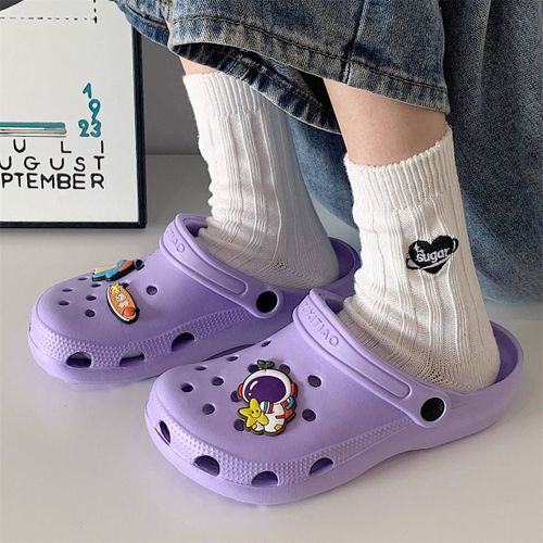 Filles Coeur Dessin Animé Mignon Baotou Plage Trou Chaussures