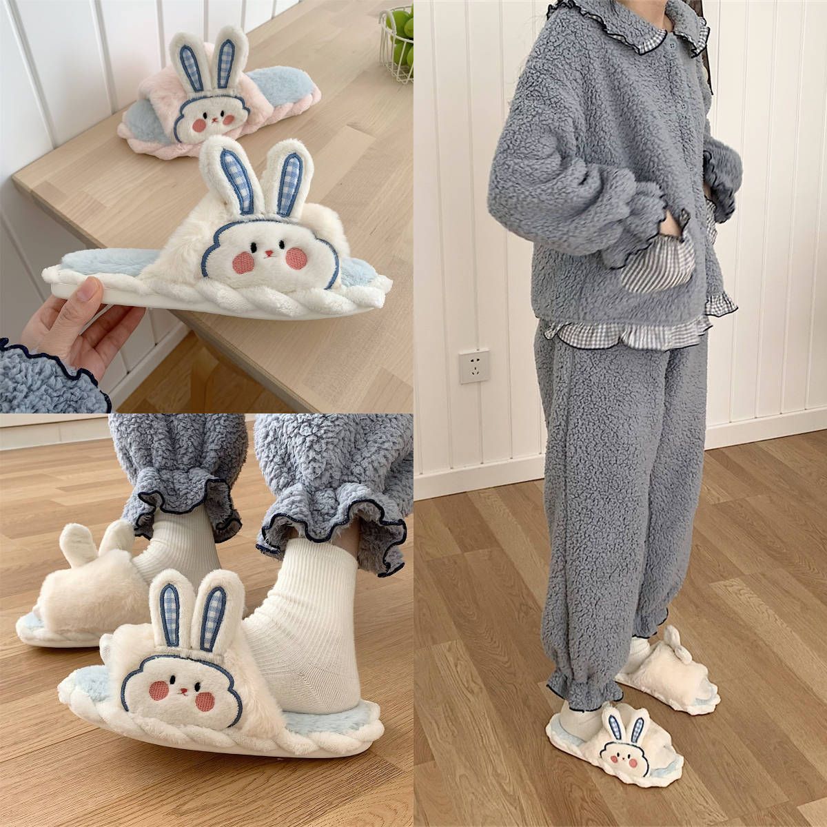 Chaussons En Coton Chauds Pour Filles, Pantoufles D'hiver Do... - 4