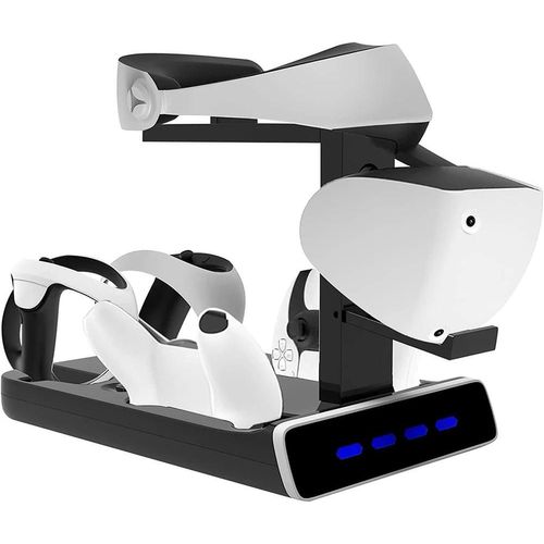 Support De Station De Charge 5 En 1 Avec Lumière Led, Support D'affichage Pour Casque Vr, Sony Psvinter Playstation Et Contrôleur Ps5 S6