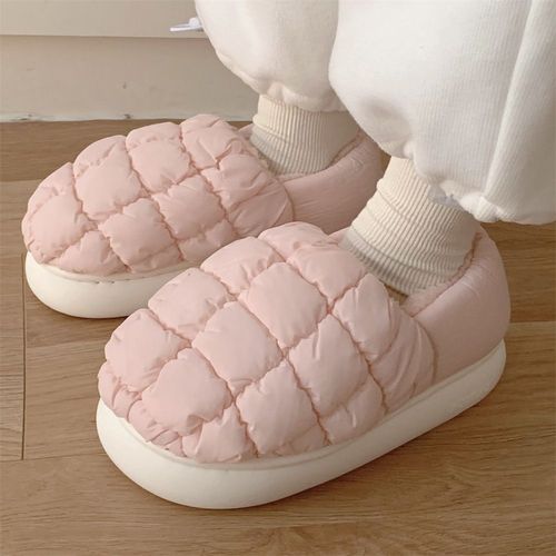Filles Hiver Bouffée Plaid Tout Compris Talon Coton Pantoufles Chambre Antidérapant Chaud Fond Doux