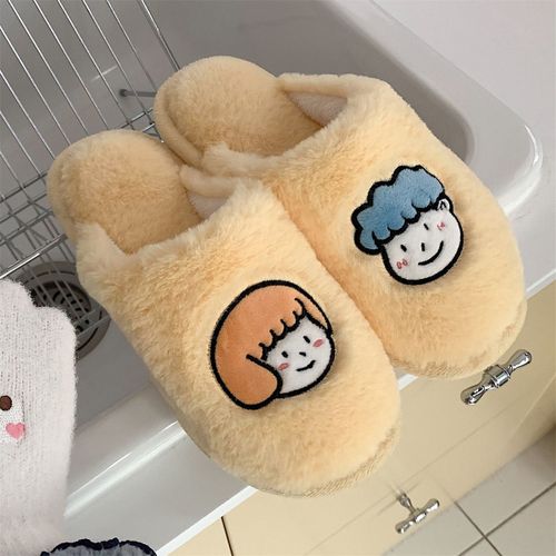 Dessin Animé Baotou Coton Pantoufles Filles D'hiver Chaussures En Peluche Chaudes
