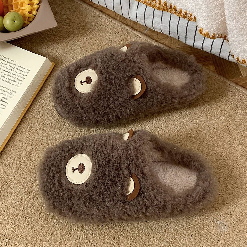 Chaussons En Coton Ours Mignons Pour Filles D'hiver Avec Des... - 2