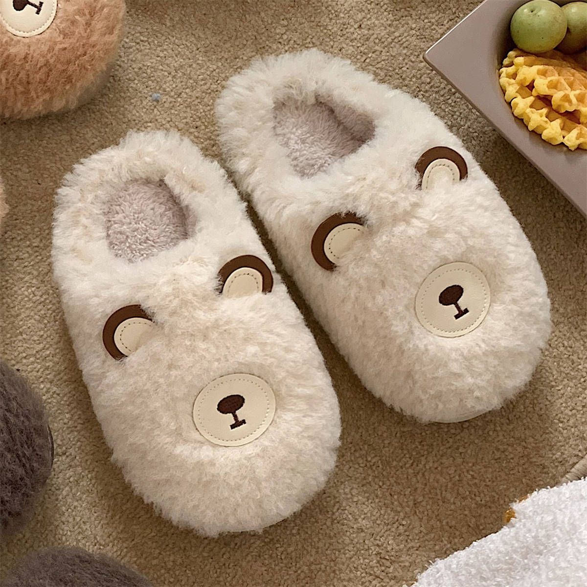 Chaussons En Coton Ours Mignons Pour Filles D'hiver Avec Des... - 3