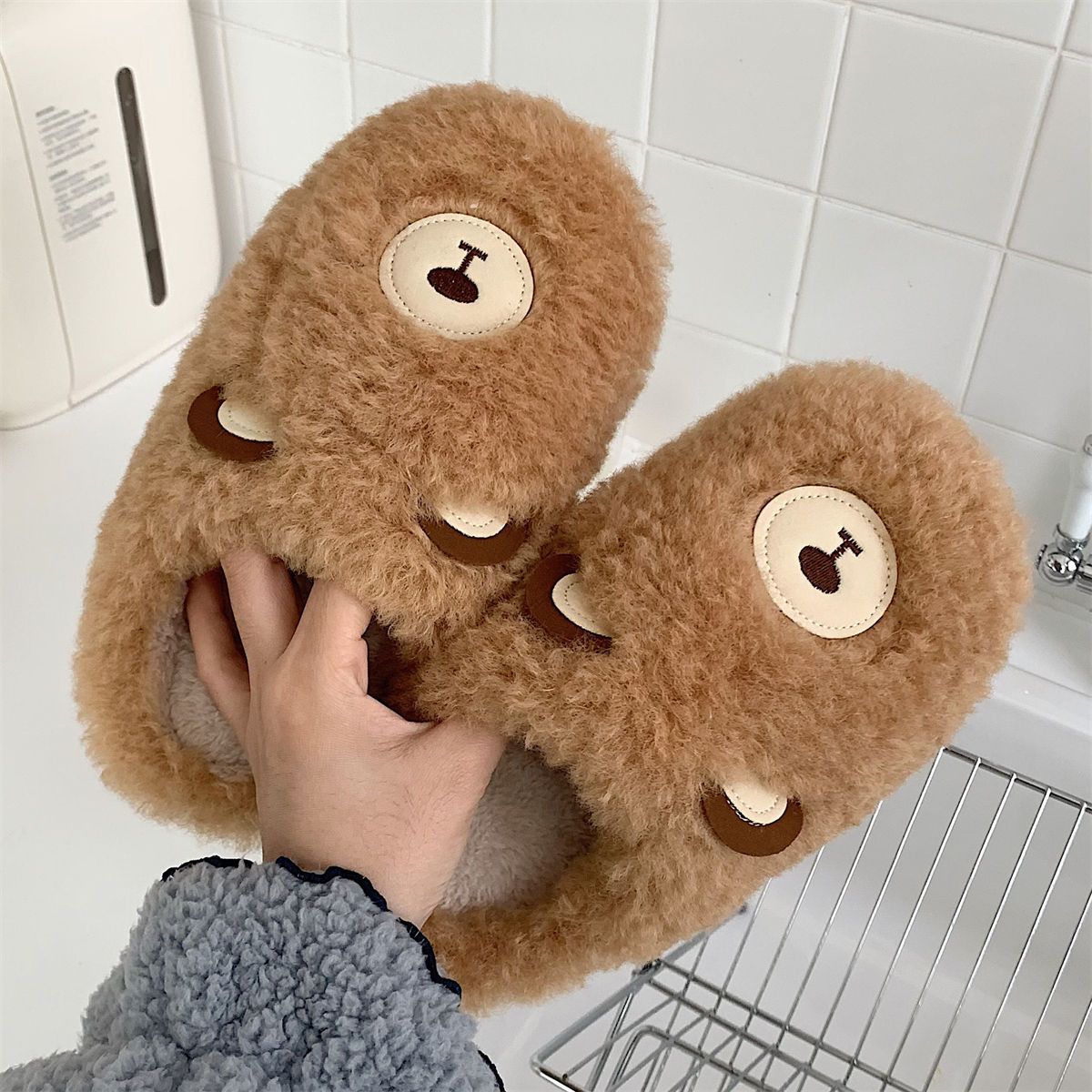 Chaussons En Coton Ours Mignons Pour Filles D'hiver Avec Des... - 4