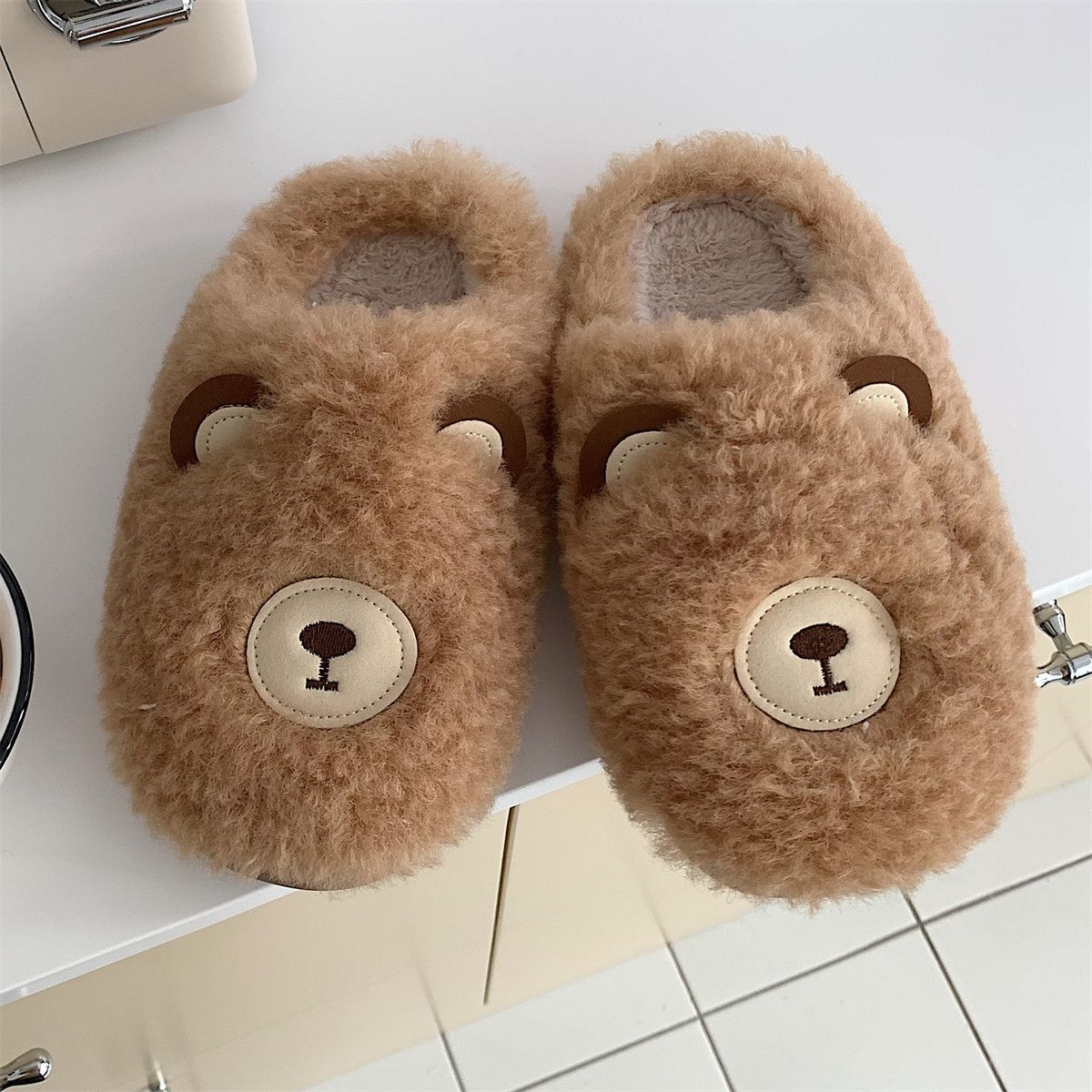 Chaussons En Coton Ours Mignons Pour Filles D'hiver Avec Des... - 7