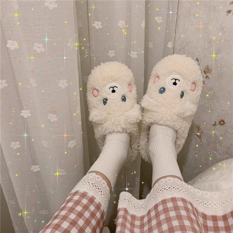 Pantoufles En Coton D'automne Et D'hiver Vent Pantoufles En ... - 3