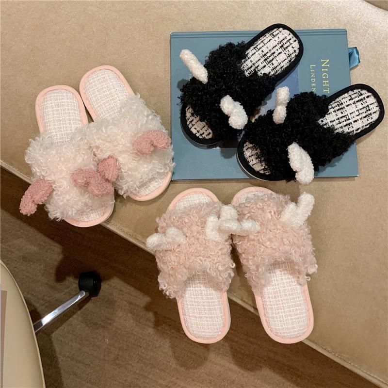 Pantoufles En Peluche  Un Mot Pour Filles Mignonnes Pour Le... - 10