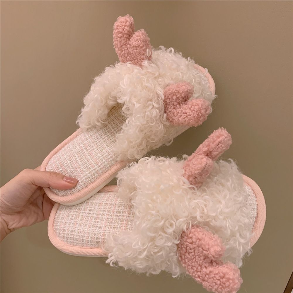 Pantoufles En Peluche  Un Mot Pour Filles Mignonnes Pour Le... - 5