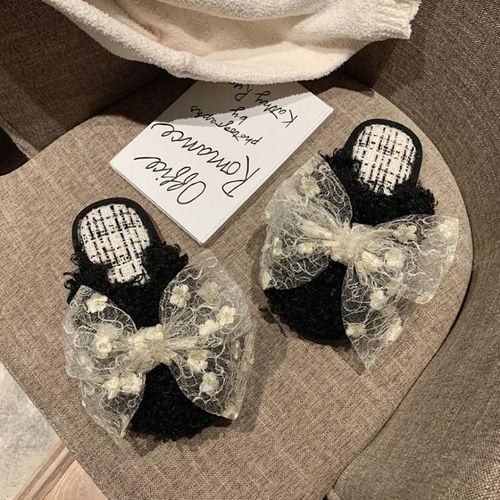Pantoufles En Coton Femmes Hiver Fille Coeur Chaud En Peluche Baotou Pantoufles En Peluche