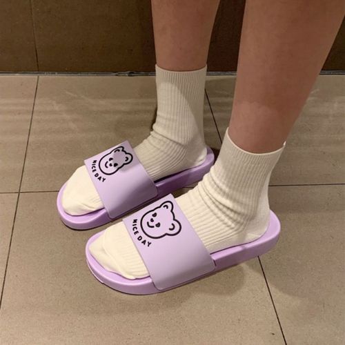Pantoufles Sandales Plates Et Pantoufles De Bain De Dessin Animé Mignon Pour Femmes