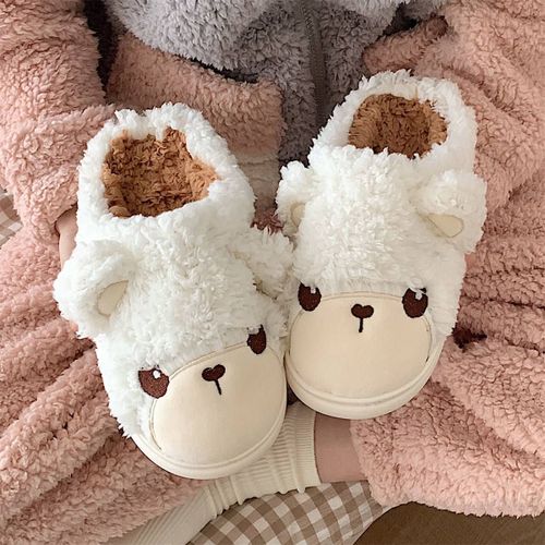 Automne Et Hiver Mignon Chaud En Peluche Baotou Pantoufles En Coton Filles Dessin Animé Chaussures En Fourrure Fond Souple