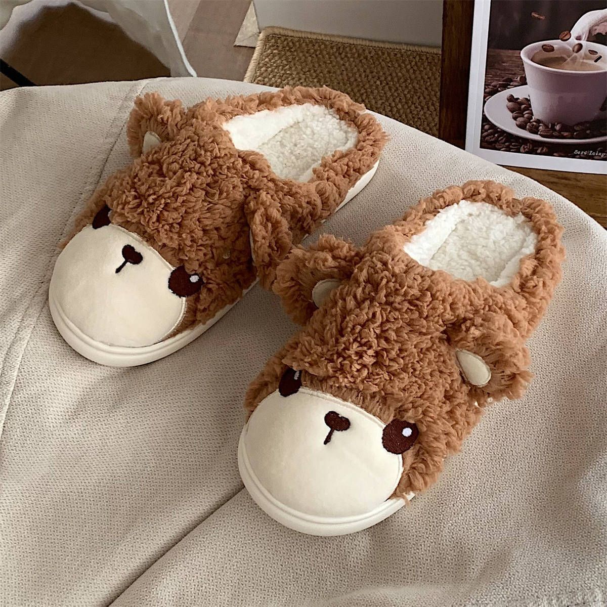 Automne Et Hiver Mignon Chaud En Peluche Baotou Pantoufles E... - 9