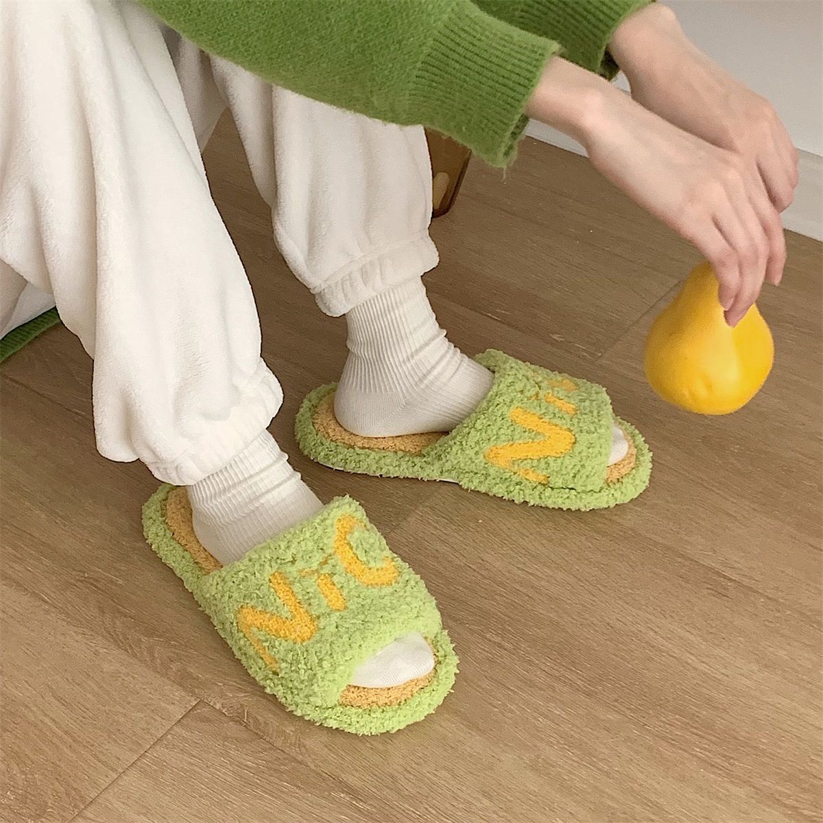 Chaussons En Coton Avec Un Mot Lettres D'automne Et D'hiver ... - 4