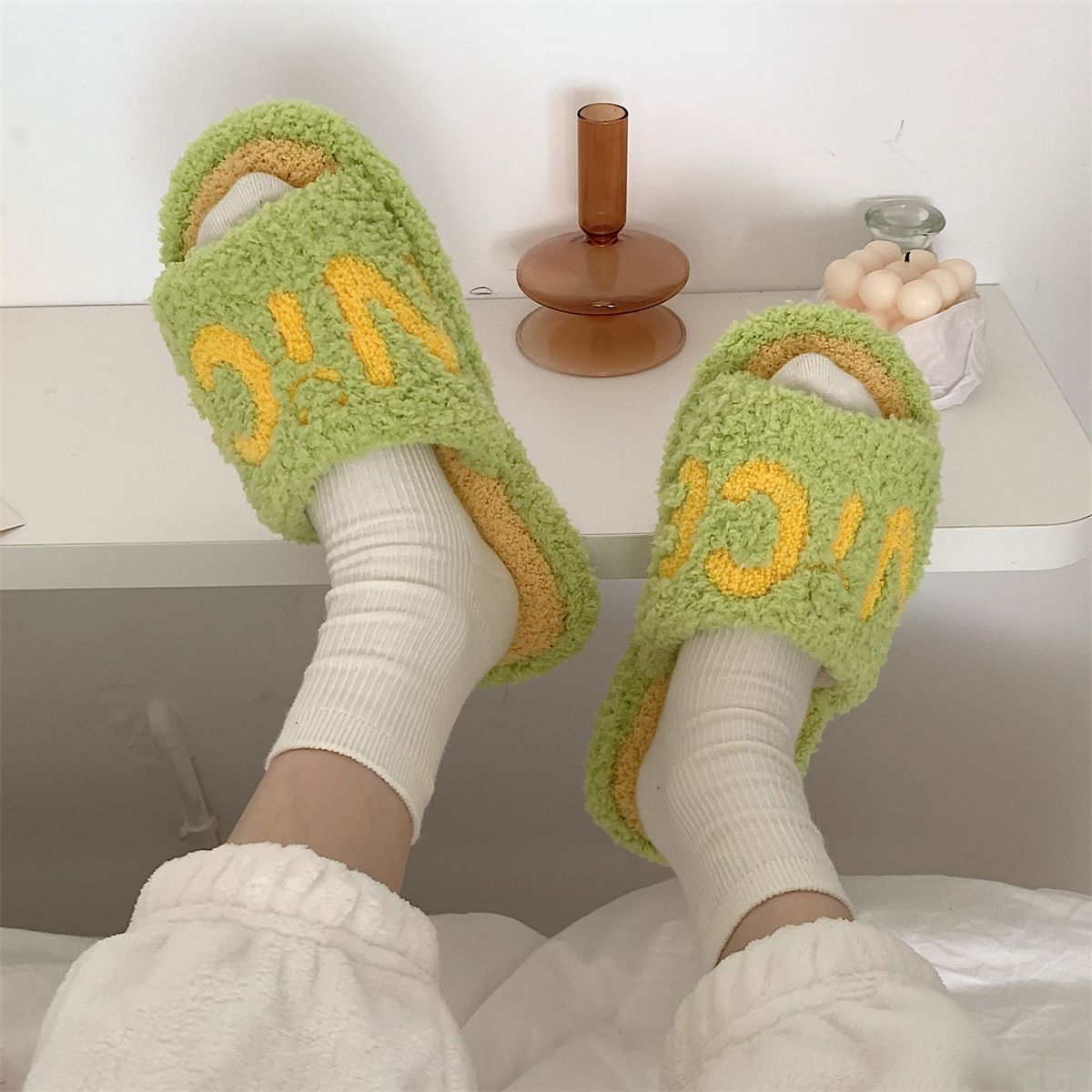 Chaussons En Coton Avec Un Mot Lettres D'automne Et D'hiver ... - 2