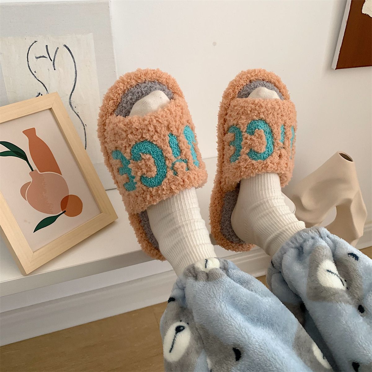 Chaussons En Coton Avec Un Mot Lettres D'automne Et D'hiver ... - 5