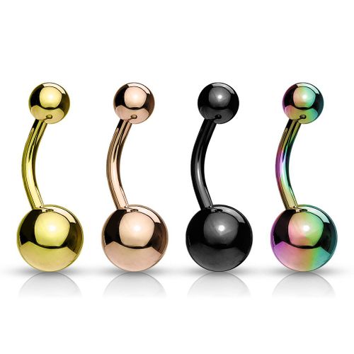 Lot 4 Piercings Nombril Kingston Ventre Boule Perle Bijoux Titane Inoxydable Anti Allergique Banane Barbell Lovepiercing