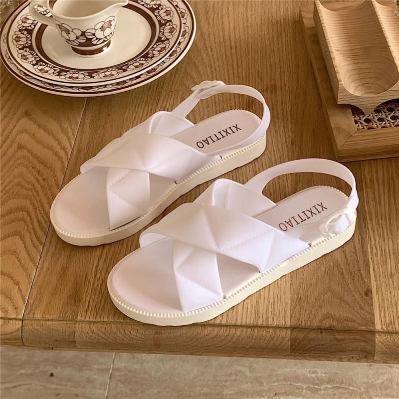 Sandales Romaines Rtro Sandales De Plage De Vacances En Bor...