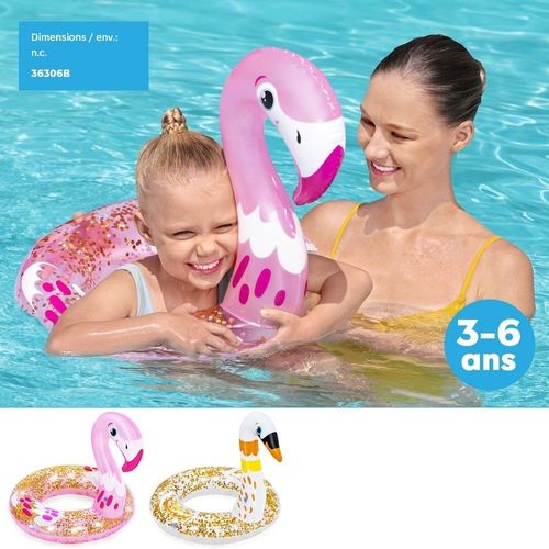 Bouée Flammant Rose Ou Cygne - 3-6ans - Modèle Aléatoire