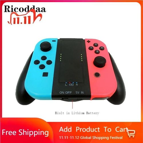 Poignée De Batterie Rechargeable 2000mah Intégrée Pour Nintendo Switch, Station De Charge Pour Manettes Joy-Con