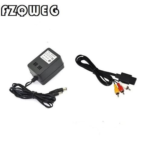Fzqweg ¿ Kit De Connexion Pour Super Nintendo Nes Et Snes, Adaptateur Ac, Cordon D'alimentation, Câble Av, Nouveau