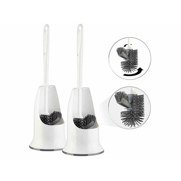 2 brosses WC en silicone à tête remplaçable WG-90