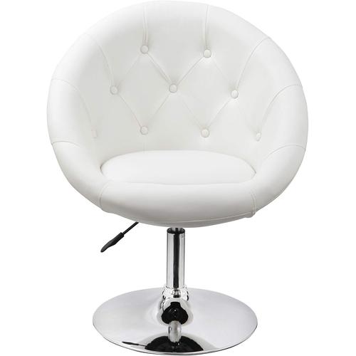 Blanc Fauteuil De Salon Blanc Fauteuil Club Similicuir Fauteuil Cabriolet Pivotant Chaise De Salle À Manger Réglable En Hauteur 0332