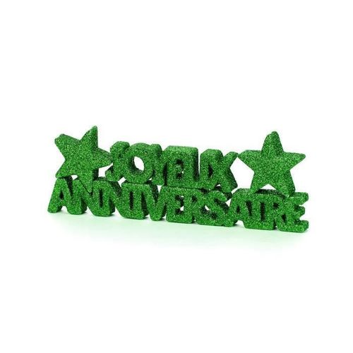 Décoration de table Joyeux Anniversaire vert - 231856 (Taille Unique)