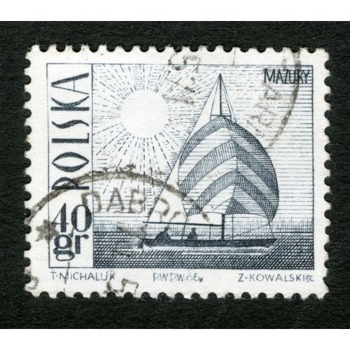 Timbre Oblitéré Polska, Mazury, Michaluk, Kowalski, 1966, 40 Gr