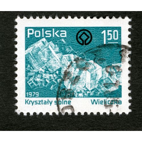 Timbre Oblitéré Krysztaly Solne, Wieliczka, 1979, 1,50