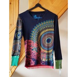 T-Shirt Desigual Taille 36 Multicolore Avec Déco Coton Tbe