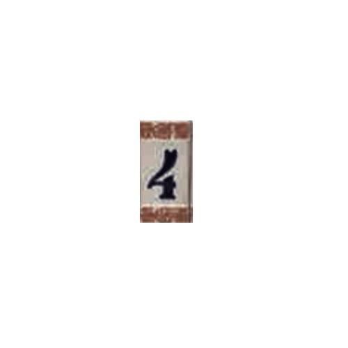 NUMERO DIPINTO 4 IN MATERIALE CERAMICO