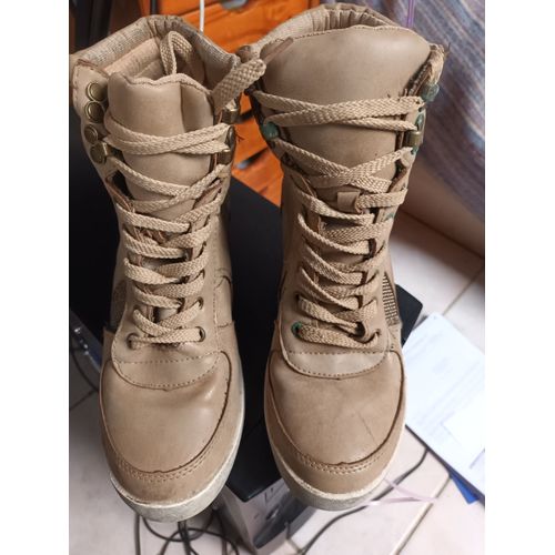 Bottines Marrons Et Or, Taille 40