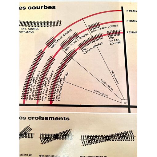 Rails Courbes Jouef HO - 10 Pièces Avec Traverses, Rayon 385mm