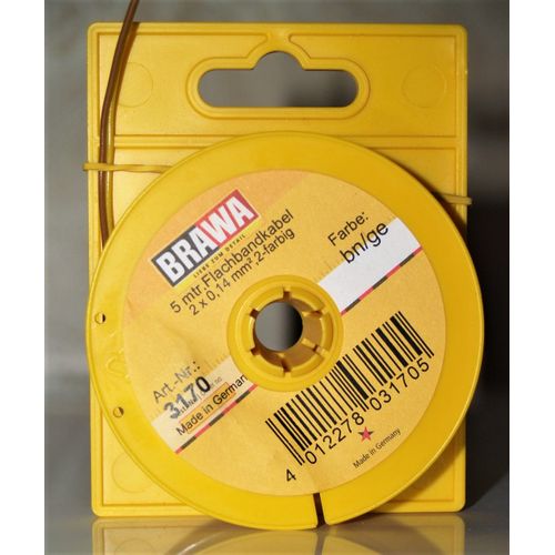Brawa 3170 2m50 Fentes À Bande Plate 2 X 0,14 Mm2 Jaune/Marron Échelle H0