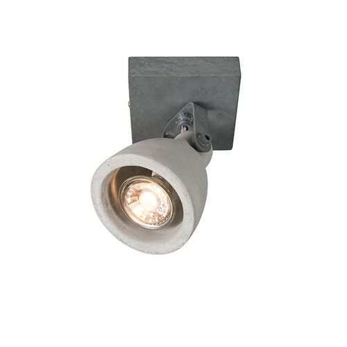Qazqa Industriel Lot De 4 Plafonnier Spots Industriels Béton Gris 1 Lumière - Creto Pierre/ Gris Rond / Luminaire / Lumiere / Éclairage / Intérieur / Salon / Cuisine Gu10 Max. 1 X 35 Watt