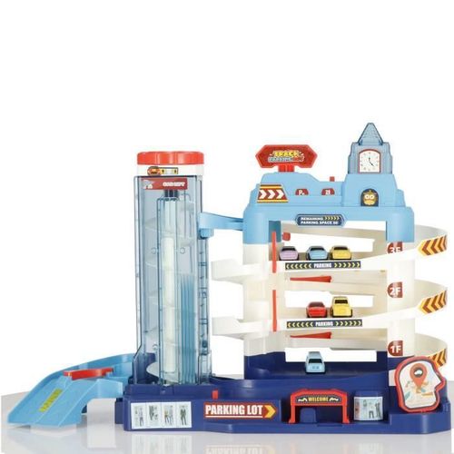 Pringos® Garage Parking Voitures Enfant - 3 Niveaux, 6 Voitures, Ascenseur, Rampes En Spirale