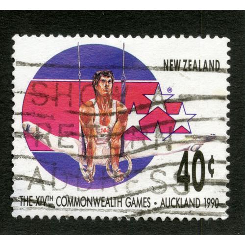 Timbre Oblitéré New Zealand, The Xivth Commonwealth Games, Auckland 1990, 40c