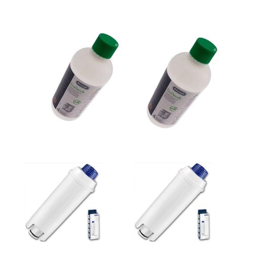 Lot de 2 filtres + 2 détartrants Cafetière Expresso (5513292811 5513296041 BEKO DELONGHI)