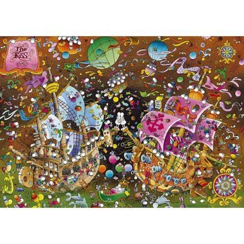 Puzzle Adulte Mordillo Les Bateaux Pirates : Le Baiser - 6000 Pieces - Set Puzzle Collection Bande Dessinée + 1 Carte Tigre