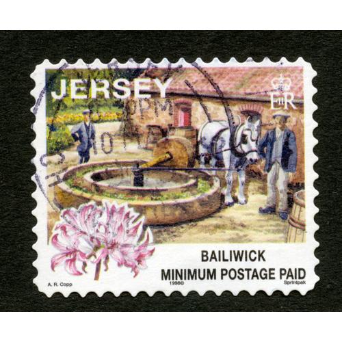 Timbre Oblitéré Jersey, Bailiwick, Minimum Postage Paid, 1998, Copp, Sprintpak, Er