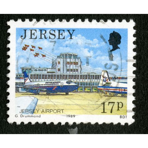 Timbre Oblitéré Jersey, Jersey Airport, 1989, Drummond, Bdt, 17p