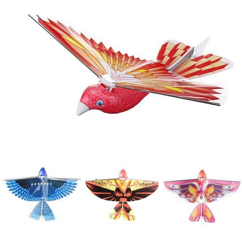 10.6 Pouces Electrique Volant Aile Battante Oiseau Jouet Rechargeable Avion Enfants Exterieur Mouche, Rouge Fonce