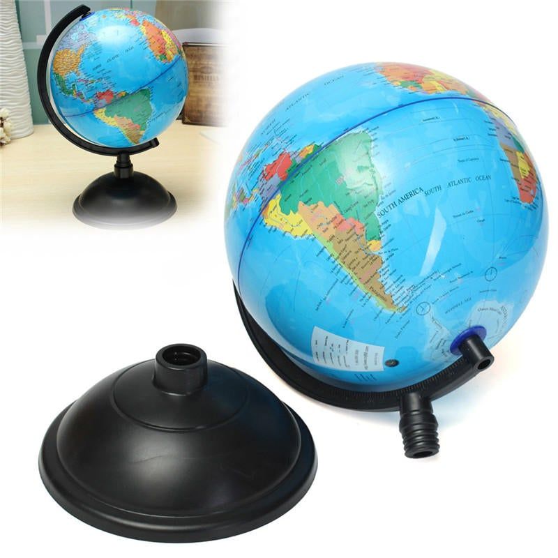 20 Cm Bleu Ocean Monde Globe Carte Avec Support Pivotant Geo... - 2