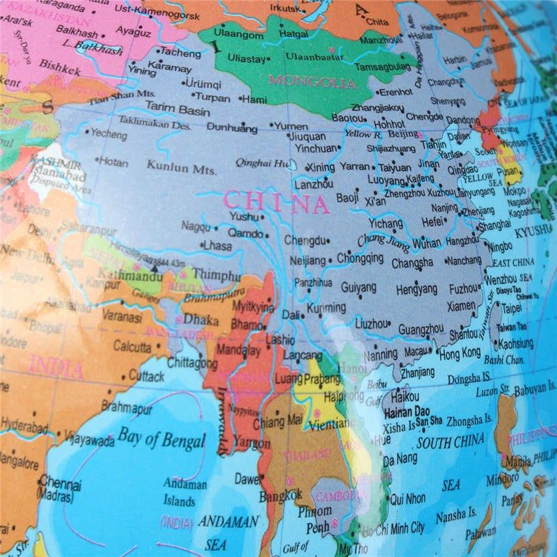 20 Cm Bleu Ocean Monde Globe Carte Avec Support Pivotant Geo... - 6