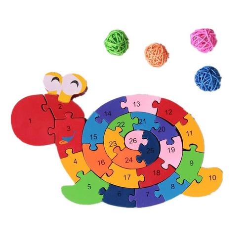 26 Pièces Multicolore Lettre Blocs De Construction Educatifs Pour Enfants Escargot Jouet Puzzle Pour Enfants Cadeau