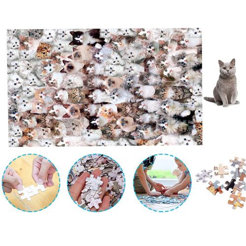 70 * 50cm 1000 Pièces Chat Monde Jigsaw Puzzle Jouets Educatifs Jouets D'interieur